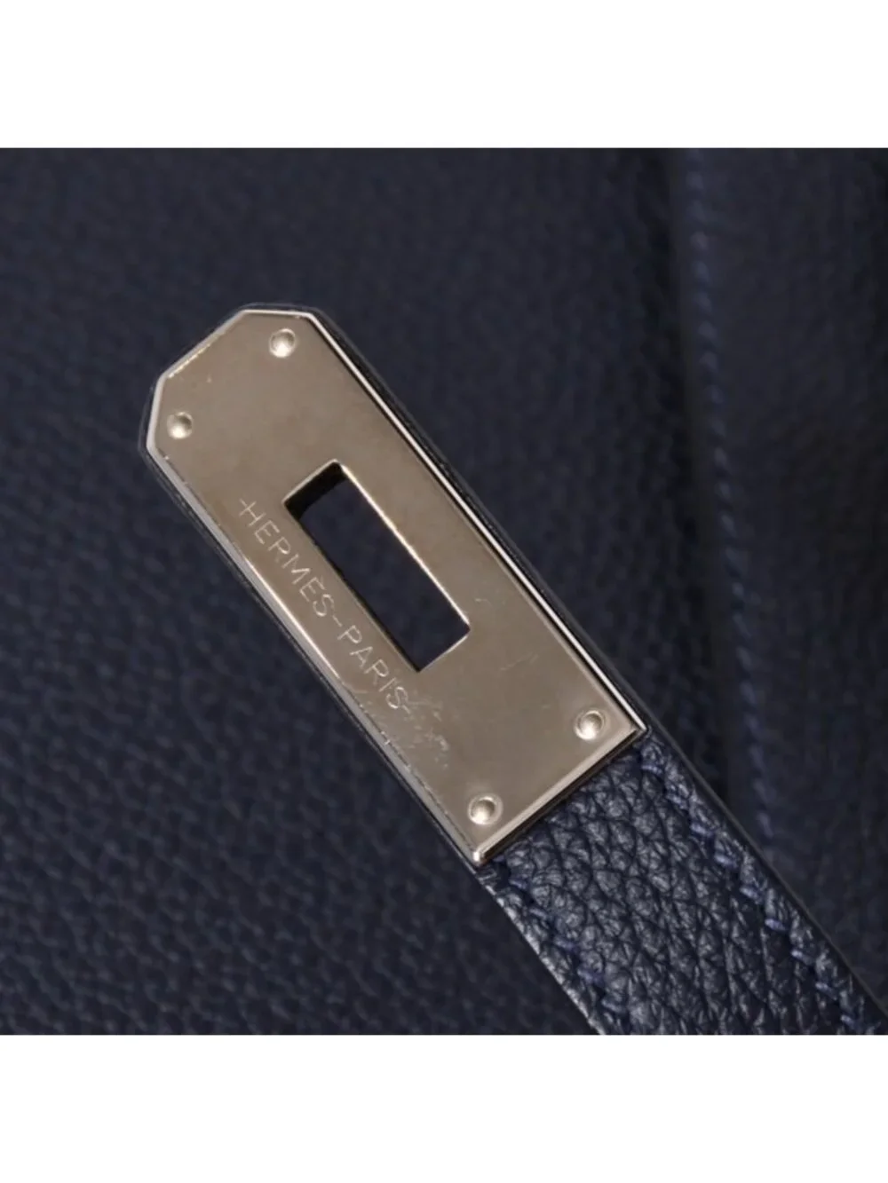 Hermes Clutch Kelly Depeches 25 Bleu Nuit Silver